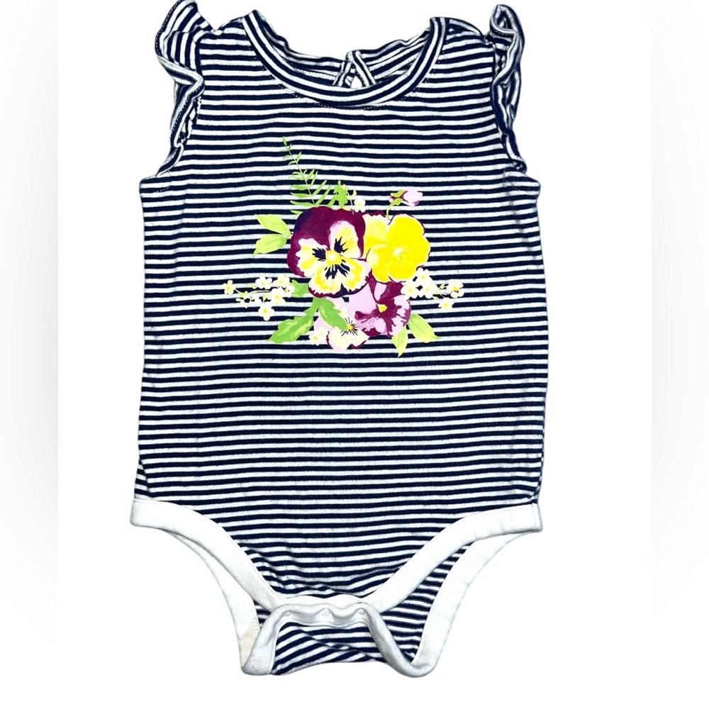 Baby Gap girls 6-12 months 100% cotton Floral One Piece Bodysuit Cottagecore bb